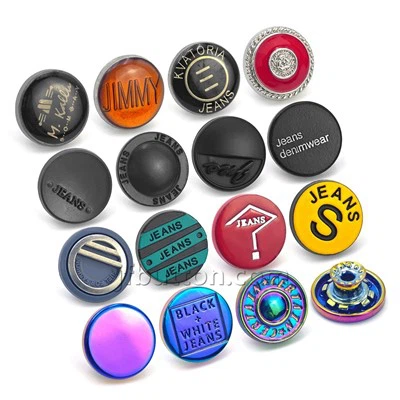 أزرار الذهب الدنيم الأسود